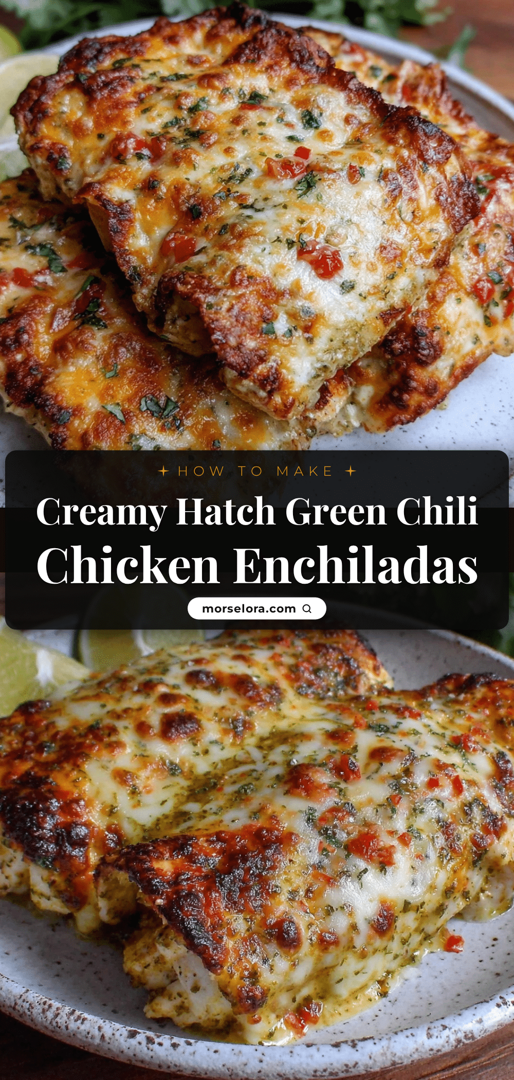 creamy hatch green chili chicken enchiladas recipe