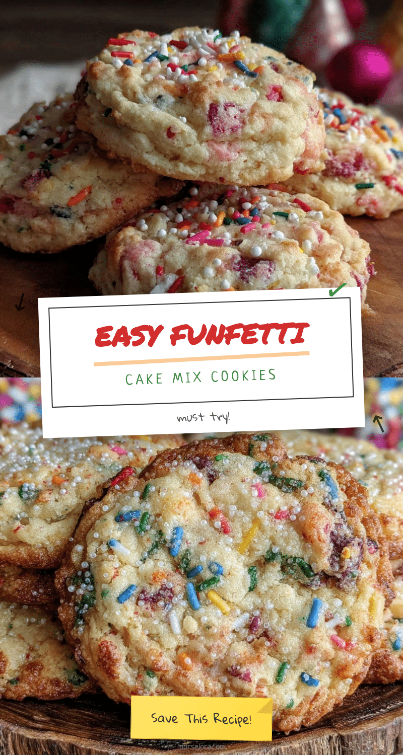 Easy Funfetti Cake Mix Cookies recipe