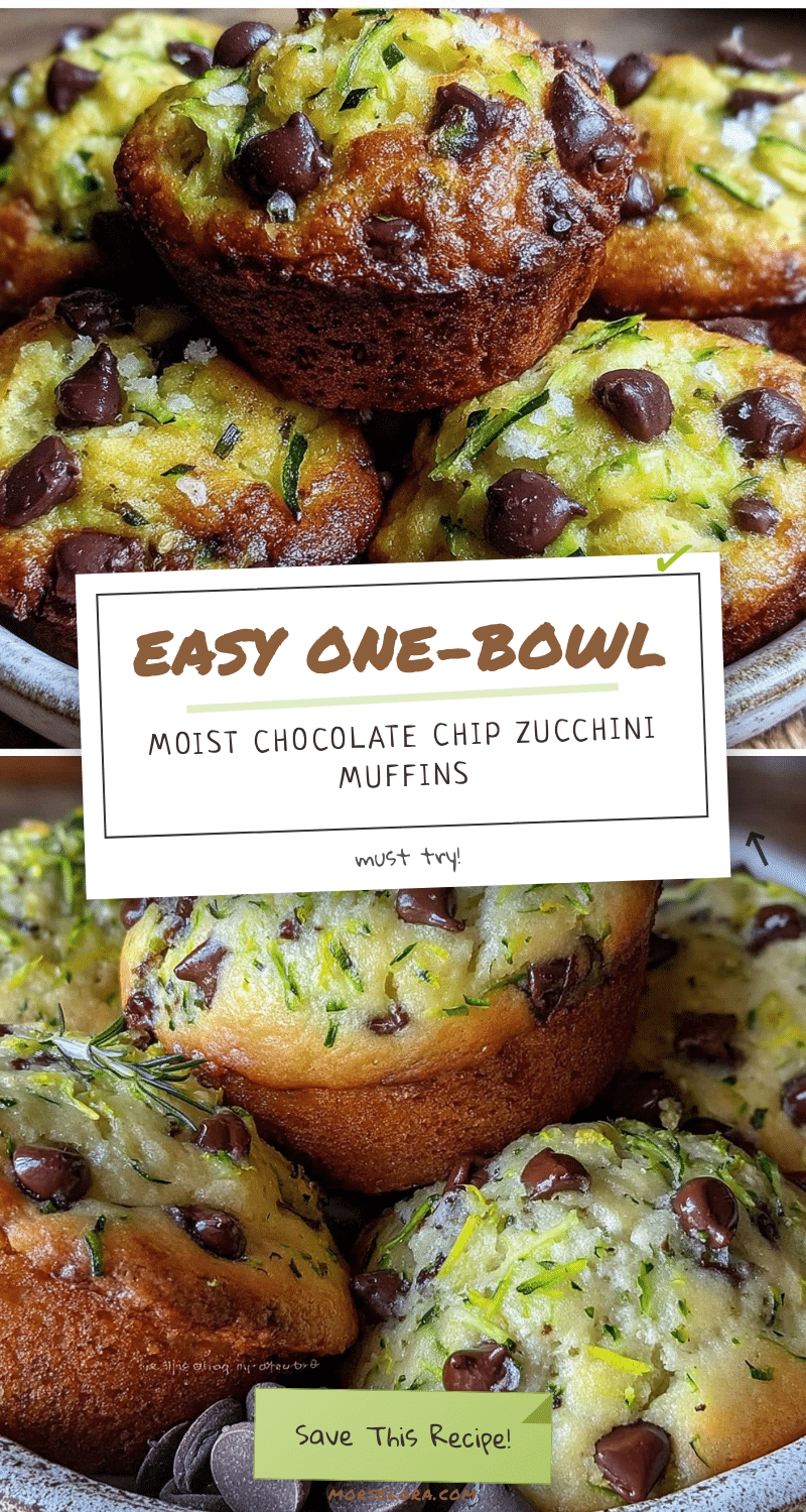 easy one-bowl chocolate chip zucchini muffins recipe