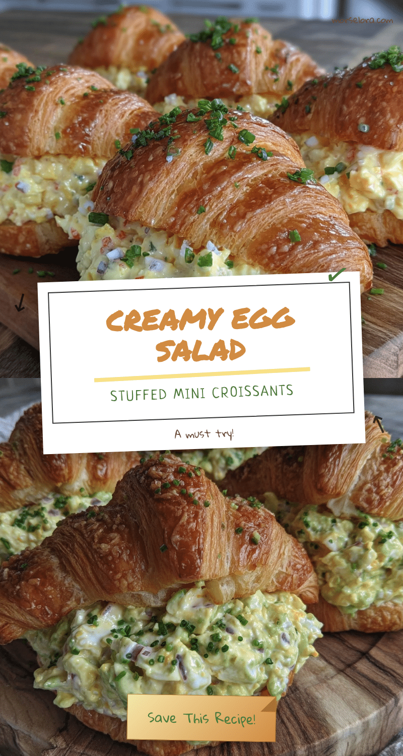 egg salad stuffed mini croissants recipe