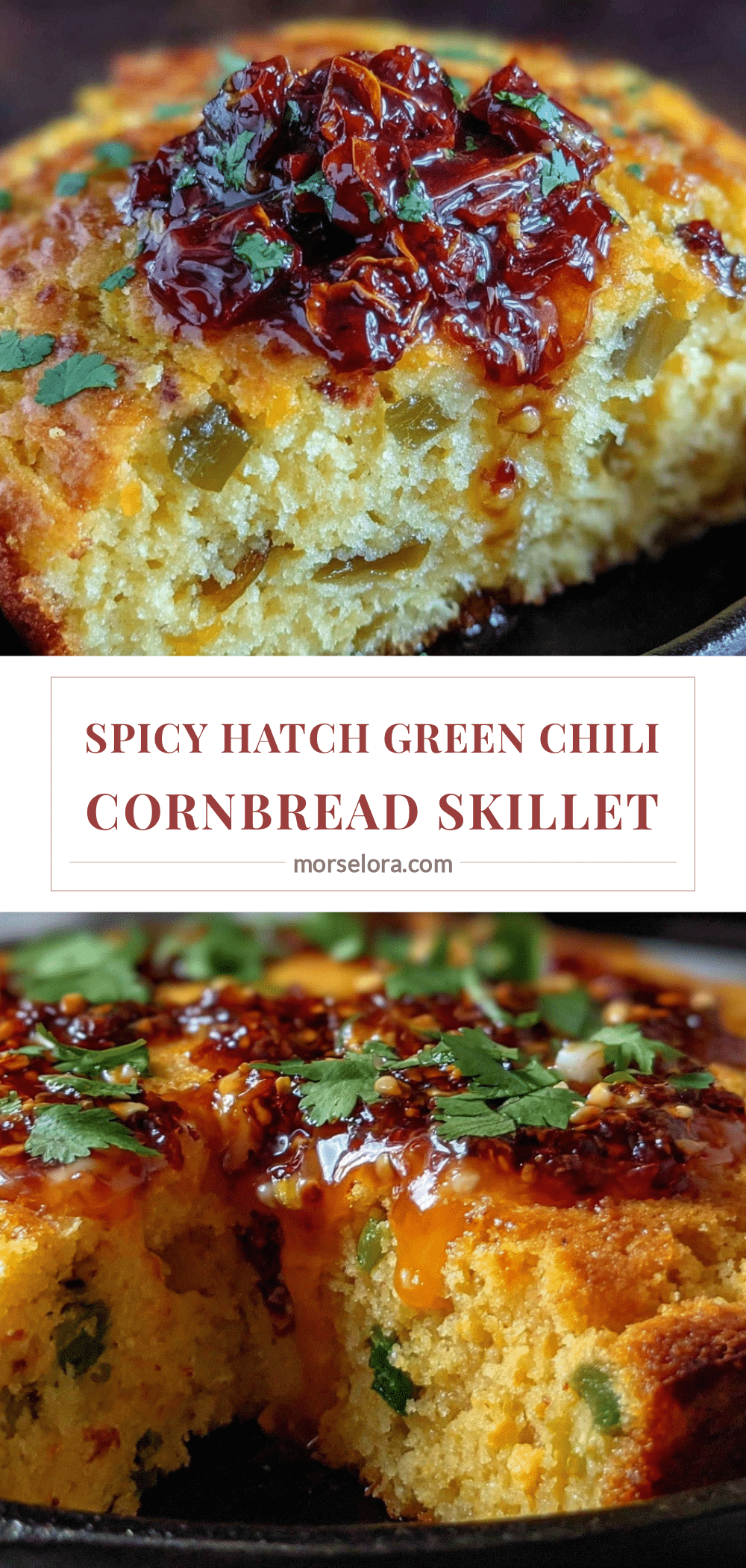 Hatch green chili cornbread skillet recipe