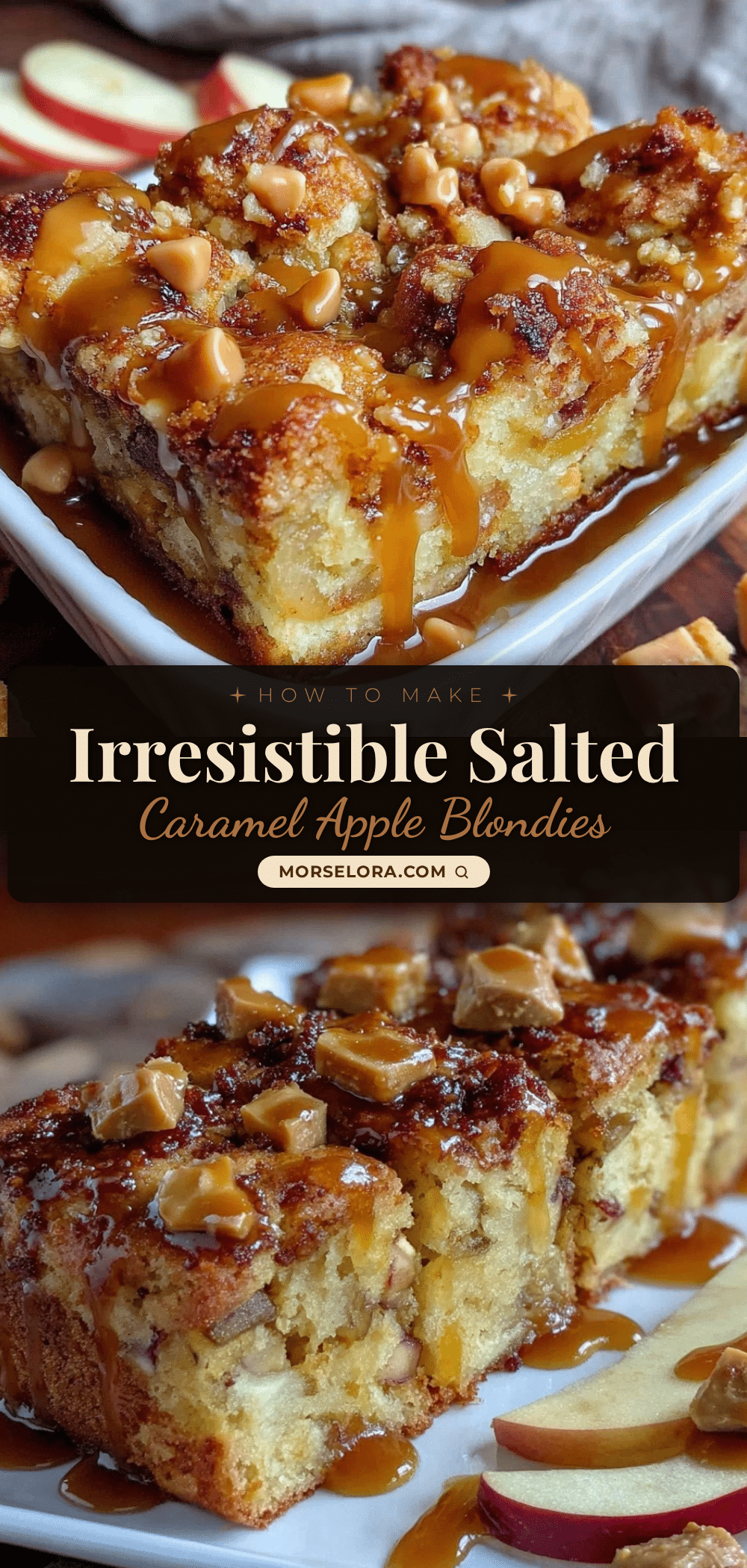 salted caramel apple blondies recipe