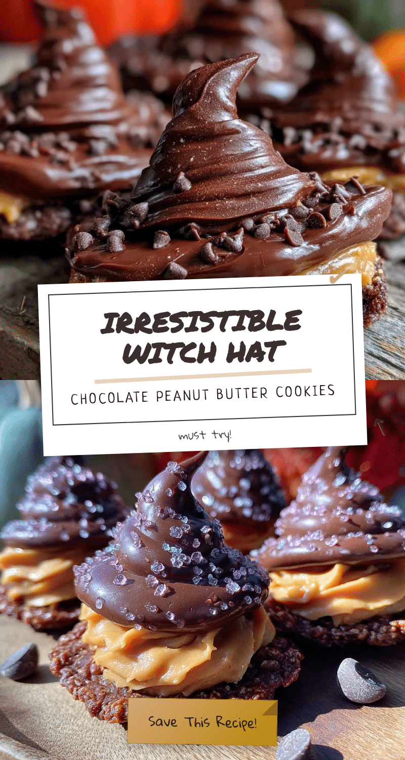 witch hat chocolate peanut butter no-bake cookies recipe